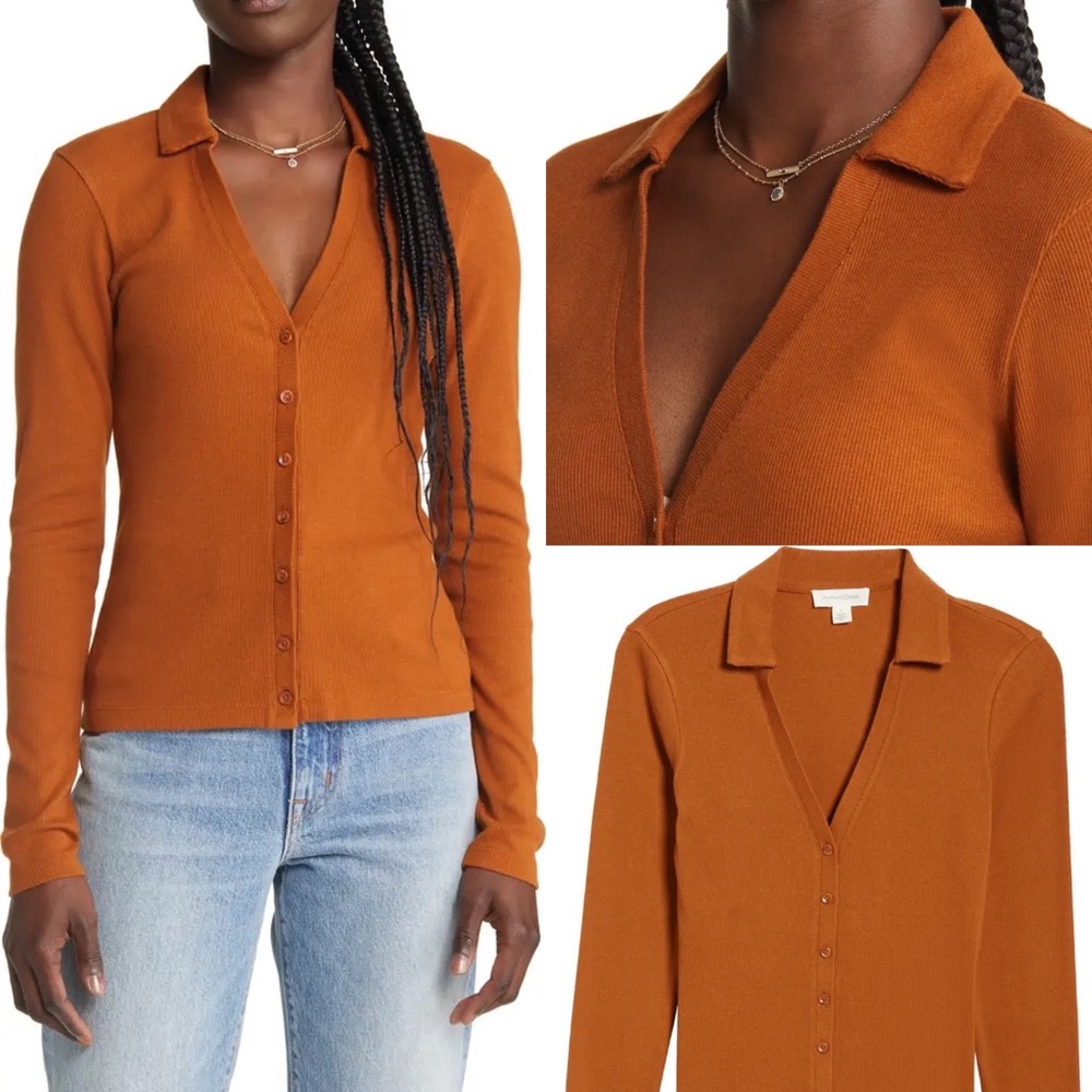 Button Front Knit Top
TREASURE & BOND, size large